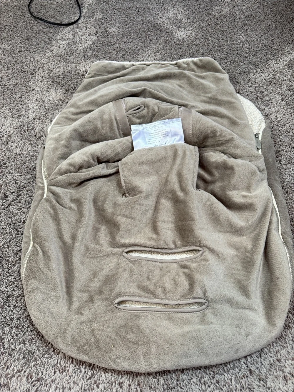 JJ Cole Cream & Taupe Sherpa Baby Footmuff